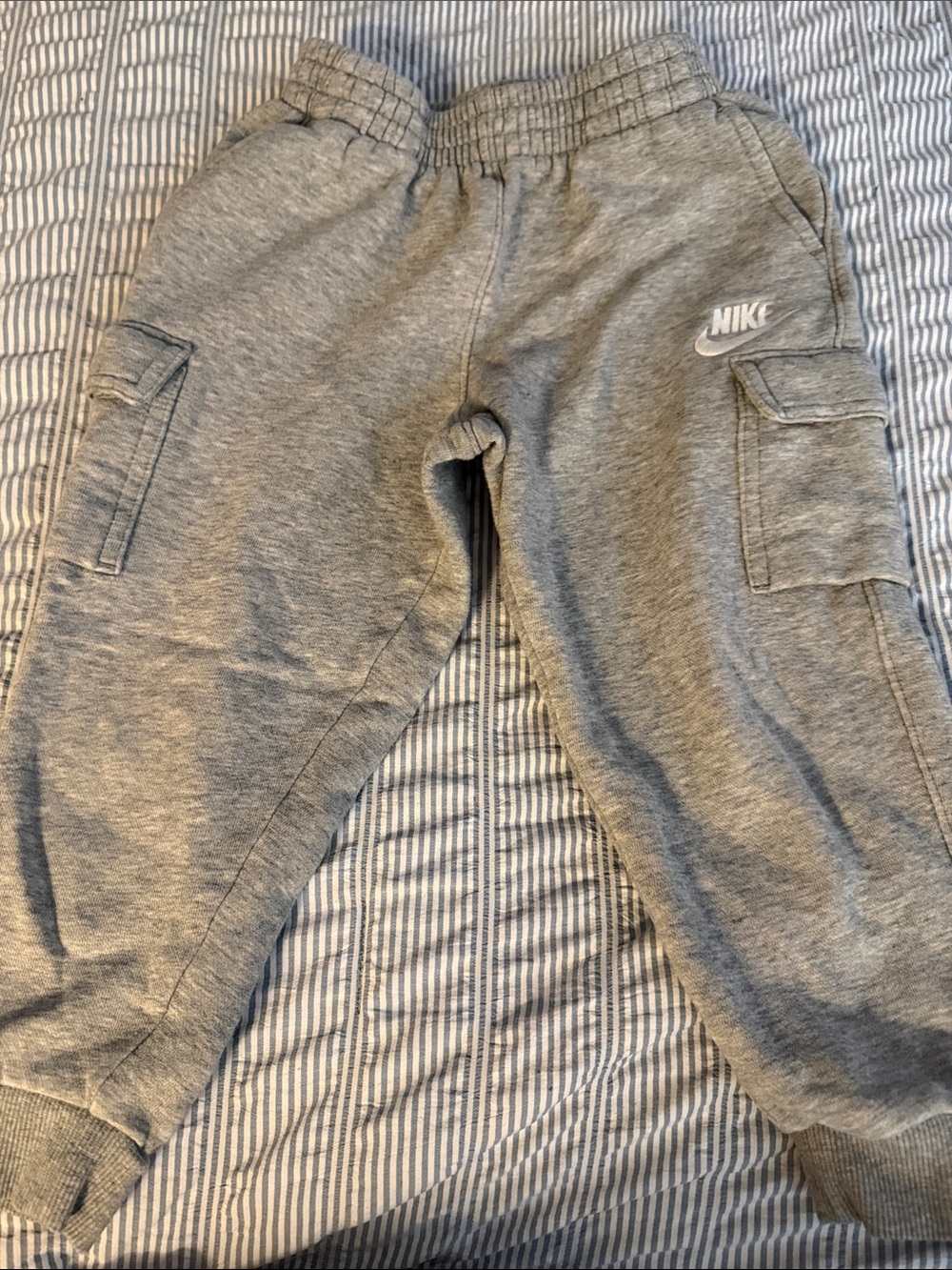 Nike Kids Gray Cargo Sweatpants with Logo